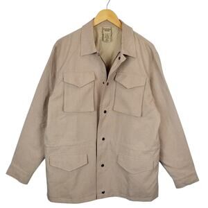 Scandia Woods Men's Zip Front Safari Utility Chore Field Jacket Tan Size Medium